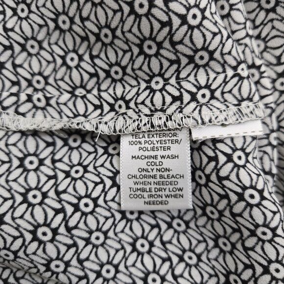 Ann Taylor LOFT Women XL Geometric Long Sleeve V Neck Tunic Blouse - Picture 8 of 12